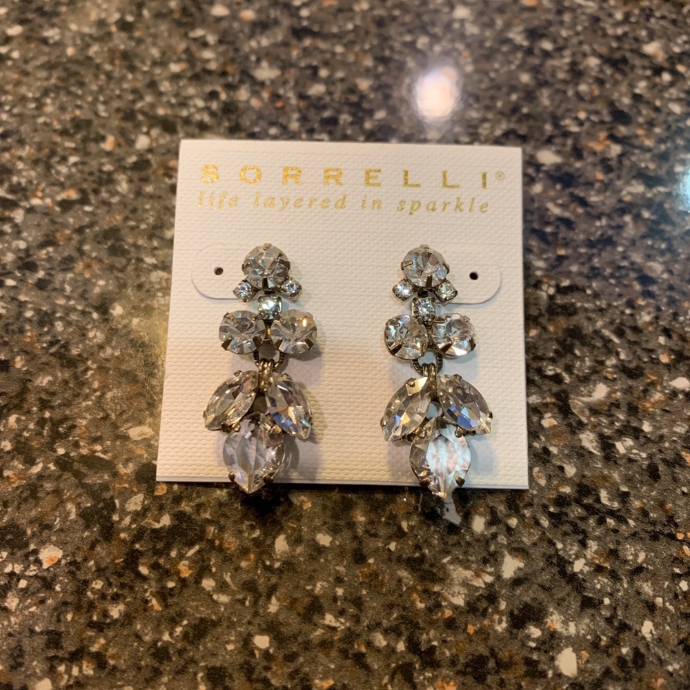 Sorrelli Swarovski Crystal Post Earrings w/ a Drop